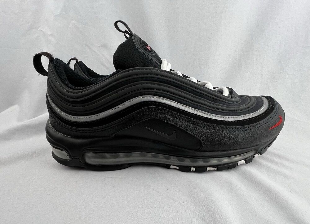 NIKE Air Max 97 Black Sport Red Mens Size 8.5 DH1083-001